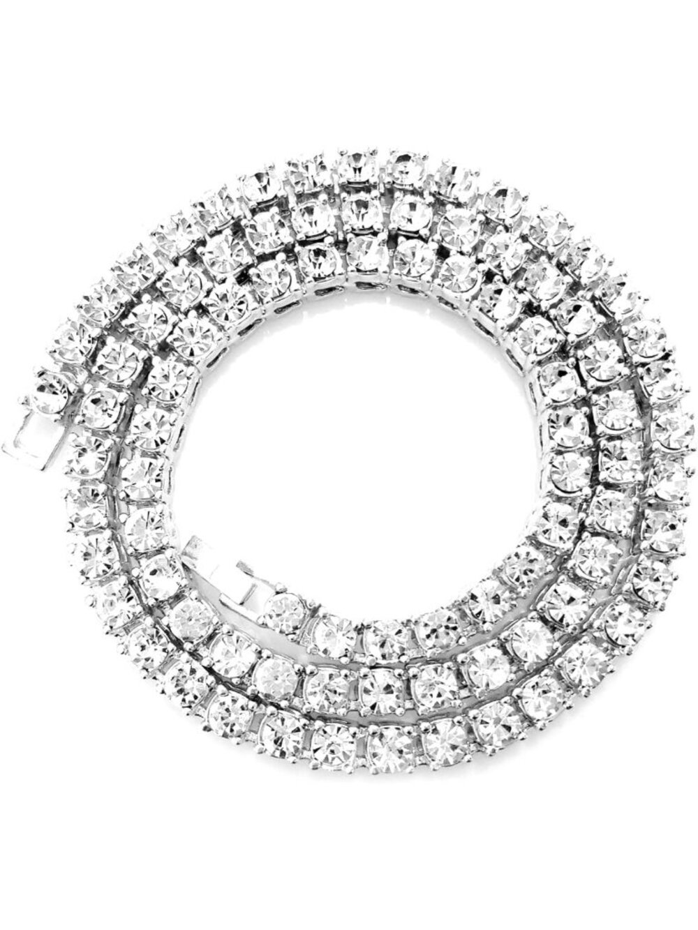 Gold Silver Iced Out Diamond Tennis Chain Necklace for Men & Women, 18-30